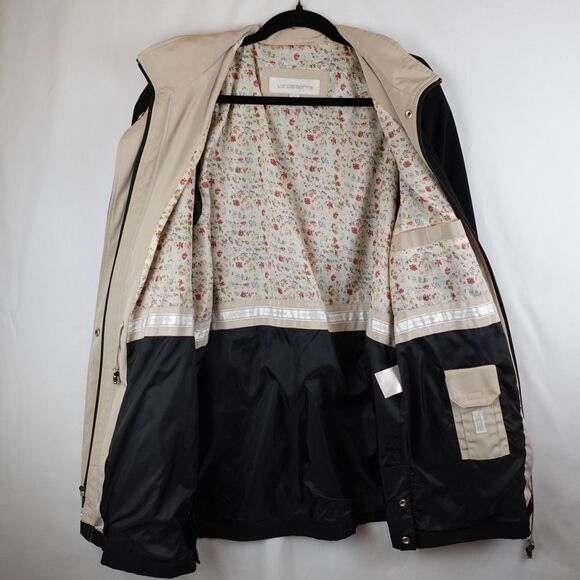 Liz Claiborne Raincoat Utility Jacket Women's Size Large Black Zip & Snap Fall - Picture 3 of 15